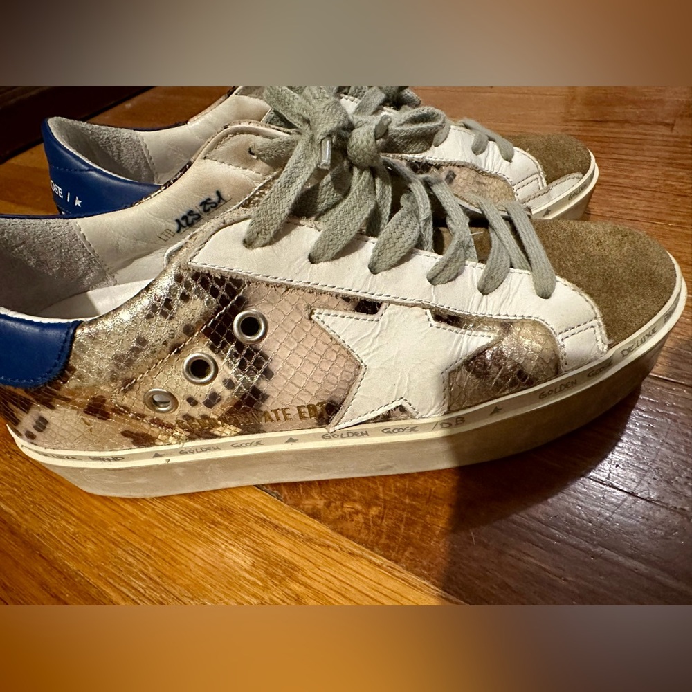 Golden Goose Hi Star Python Print Sneakers - Size 35